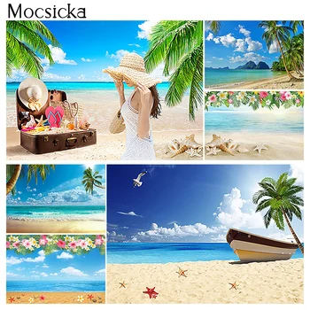 קיץ ים חוף רקע צילומים בהוואי נופש כחול שמיים שט צילום רקע יום הולדת דיוקן Photocall אביזרים