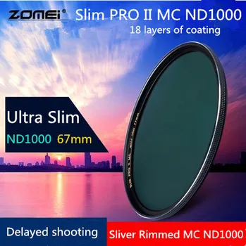 67mm חדש Zomei Ultra Slim MC ND1000 ND3.0 1000X 10 תפסיק רסיס זכוכית עם מסגרת מתכת צפיפות ניטרלי ND Filter for Canon Nikon טמרון